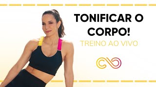 Treino em casa para tonificar o corpo  ao vivo  Carol Borba [upl. by Osnerol]