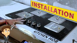 Hob top Gas Stove Installation  hob fitting  hob installation  gas stove [upl. by Cohette750]