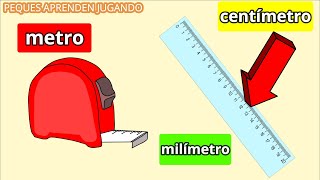 Unidades de medida centímetro y metro para niños Longitud Video de Peques Aprenden Jugando [upl. by Valdemar]