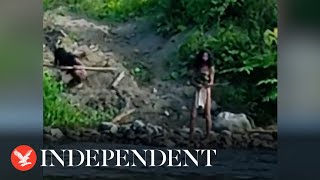 Video shows uncontacted tribe near Indonesias nickel mine [upl. by Nollahs]