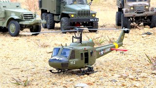 Military WPL B363 Ural Trailer Torro M16 B16KM 116 Helicopter YU XIANG F07 UH1 Huey135 [upl. by Oates]