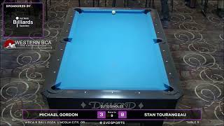 MICHAEL GORDON vs STAN TOURANGEAU  WBCA 9 BALL 2024  TABLE 5  EvoSports [upl. by Naamann]