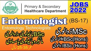 Entomology Technologist Jobs in Health Department Punjab 2022 July Apply Online  Health Jobs 2022 [upl. by Namharludba]