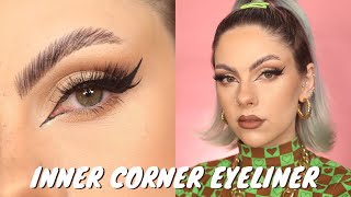 INNER CORNER EYELINER With Eyeshadow amp False Lashes [upl. by Leahcimrej]