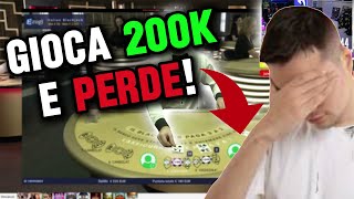 PUNTA 200K IN UNA MANO A BLACKJACK E PERDE TUTTO😱 [upl. by Annodam148]