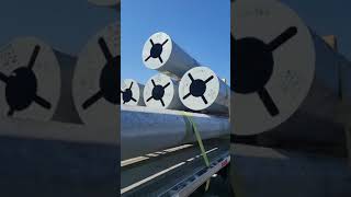 Steel poles Strapped on Flatbed trailer trucking flatbedtrucking [upl. by Yeaton]