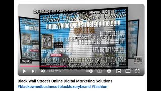 Black Wall Streets Online Digital Marketing Solutions blackownedbusinessblackluxurybrand fashion [upl. by Uri]