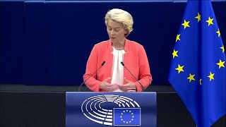 EUs Von der Leyen Announces AntiSubsidy Probe Into Chinese EVs [upl. by Ellerrehc83]