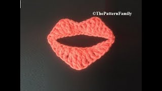 How to Crochet Open Lips Pattern 503│by ThePatternFamily [upl. by Hagan]