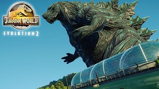 GODZILLA IN JURASSIC WORLD Biggest Mod Ever  Jurassic World Evolution 2  Mods Of The Week 19 [upl. by Shull986]