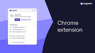 Cognism Chrome Extension [upl. by Ylreveb691]