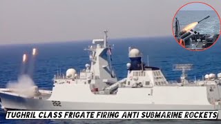 Tughril Class Frigate firing anti submarine rockets  SSG Navy Operation demo  AM Raad [upl. by Veradi419]