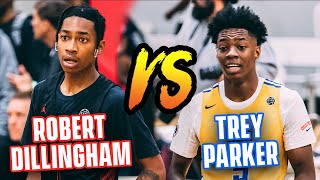 Robert Dillingham and Trey Parker GO AT IT in EYBL Matchup 👀🚨 [upl. by Yruama]