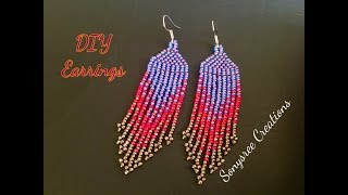 Native American Style Earrings Very clear Tutorial for Beginners [upl. by Aylatan]