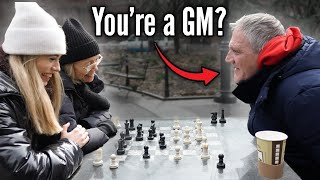 Park Chess Player Can’t Believe He’s Playing A GRANDMASTER [upl. by Yttak]