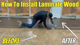 How To Install Laminate Wood Flooring 12mm Huntington Trail Oak From Home Depot Step by Step DIY [upl. by Elleivap]