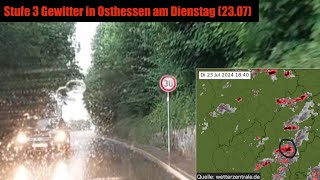 Unwetter am Dienstagabend 23072024  Video aus Osthessen [upl. by Mobley]