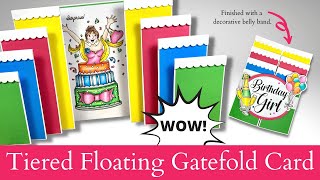 NEW CARD STYLE  Floating Tiered Gatefold Card [upl. by Rosetta697]