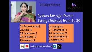 13 Python String methods  Part 4  21 to 30 [upl. by Pheni]