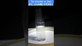 【化学MEMO33】塩化スズ水溶液に亜鉛板  Tin chloride vs Zinc shorts イオン化傾向 塩化スズ 亜鉛 [upl. by Nomannic]