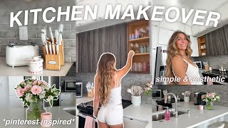 aesthetic kitchen makeover ♡ decorate amp organize my new kitchen pinterest inspired [upl. by Gabel807]