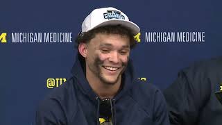 Michigan postgame press conference after beating Ohio State Sherrone Moore Roman Wilson Loveland [upl. by Ahsoem658]