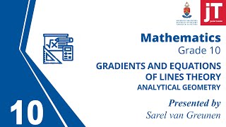 2 Gr 10 Mathematics  Analytical Geometry  Gradients and Equations of Lines [upl. by Nnyw]