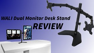 WALI Articulating Dual Monitor Desk Stand SetupReview [upl. by Ahsaek913]