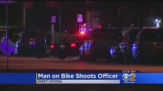 West Covina Police Officer Shot Authorities On Hunt For Suspect [upl. by Ocko]