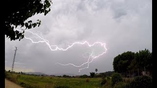 Orage Multicellulaire Modéré  Blanes Espagne  28 Juin 2018 [upl. by Ardnuyek248]