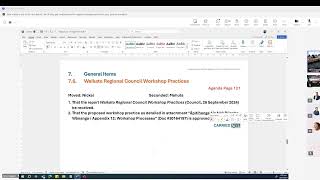 20240926  LIVESTREAM Waikato Regional Council Meeting  26 September 2024 [upl. by Kovacs]