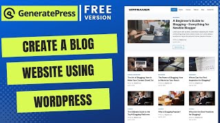 How to Create a Blog Website Using WordPress  GeneratePress Free Theme Design 9 [upl. by Polak]