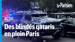 JO Paris 2024  des blindés qataris dans les rues de la capitale surprennent passants et internautes [upl. by Ajna]