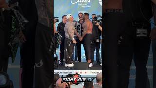 Andy Ruiz amp Jarrell Miller EXCHANGE words at final FACE OFF at weigh in [upl. by Godrich]