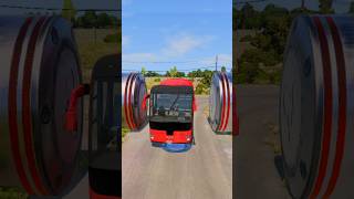 Mixed Colour City Buses amp Tanker Truck vs Bollards Crash 95  BeamNG Drive beamngdrive shorts [upl. by Eiluj931]