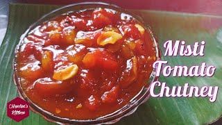 Bengali sweet tomato chutney recipe  tomato khejur aamsotto chutney  nandinis kitchen [upl. by Tufts393]