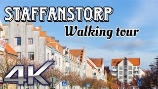 Staffanstorp Walking Tour 4k  Main street for shopping food and drinks [upl. by Liggett219]