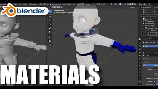 Blender Character Tutorial  Part 15 Materials [upl. by Ahcorb880]