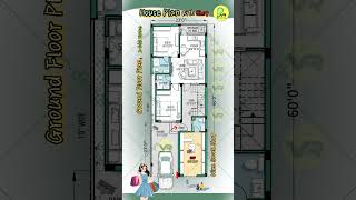 23’× 60’ house plan with SHOP 3bhk house design with car parking 23 by 60 home plan house map [upl. by Heyde280]