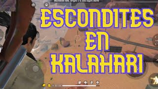 ESCONDITES en Free Fire 2020 CLASIFICATORIA KALAHARIhidden places in kalahari map [upl. by Narmak]