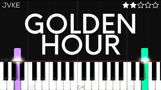 JVKE  golden hour  EASY Piano Tutorial [upl. by Enyallij]