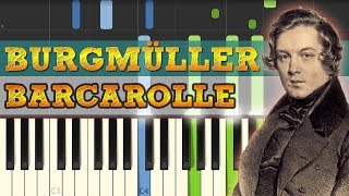 Barcarolle  Op100 No22  Friedrich Burgmüller Piano Tutorial Synthesia [upl. by Adyam]