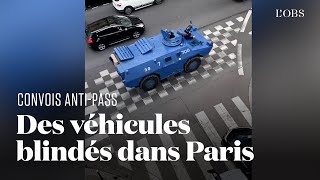 quotConvois de la libertéquot  des véhicules blindés de la gendarmerie se déploient à Paris [upl. by Mavilia441]