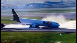 Unbelievable FedEx Boeing 767 Emergency Landing Pilots Remarkable Maneuver at Istanbul Airport [upl. by Web]