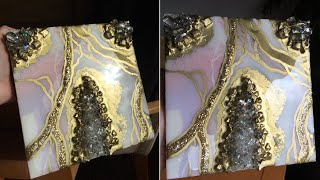 ROSE GOLD  GEODE Epoxy Resin Art Demo by Dianka Pours [upl. by Aeneas]