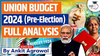 Union Budget 2024  Budget 2024 Highlights in Hindi  Complete Analysis  UPSC Economy  StudyIQ IAS [upl. by Kasevich]