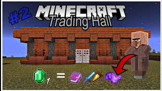 Epic Villager Trading Hall Build in Minecraft PE minecraft game gaming [upl. by Nahsrad600]