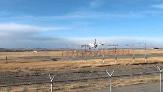 Extreme Crosswinds Lufthansa landing in Calgary [upl. by Ardnasal]