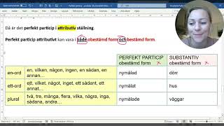 Perfekt particip predikativt och attributivt [upl. by Patnode]