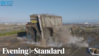 WATCH UK Steel plant demolished in controlled explosion [upl. by Ardnaskela]